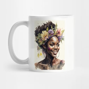 Watercolour print of a beautiful Black Queen Mug